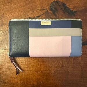 Kate Spade Blue and Pink Colorblock Wallet